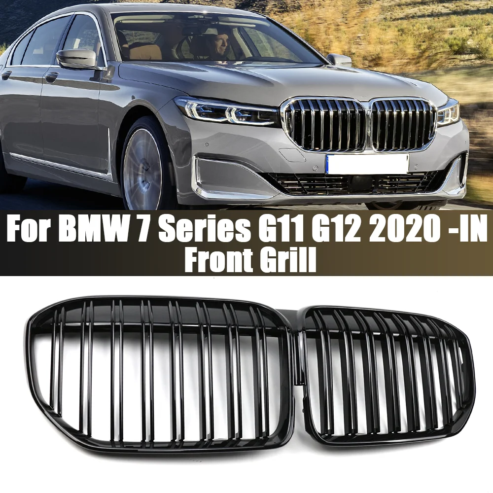 

Car Front Bumper Kidney Grill For BMW 7 Series G11 G12 730i 740i 750i 740e 725d 730d 2020+ Glossy Black Racing Grille