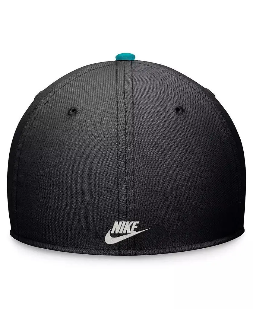 Nike | Men's Black/Teal Florida Marlins Cooperstown Collection Rewind swoosh flex Performance Hat