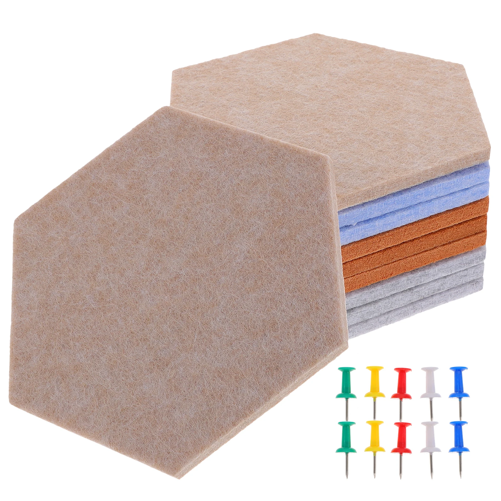 

10 Pcs Hexagonal Felt Board Bulletin Decorations Wall Tiles Needle Plate Pin Display Alloy Office Panels