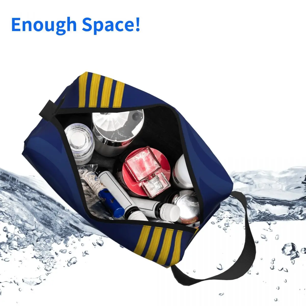 Cute Airbus Fighter Pilot Travel Toiletry Bag for Women Aviation Airplane Cosmetic Makeup Bag Beauty Storage Dopp Kit