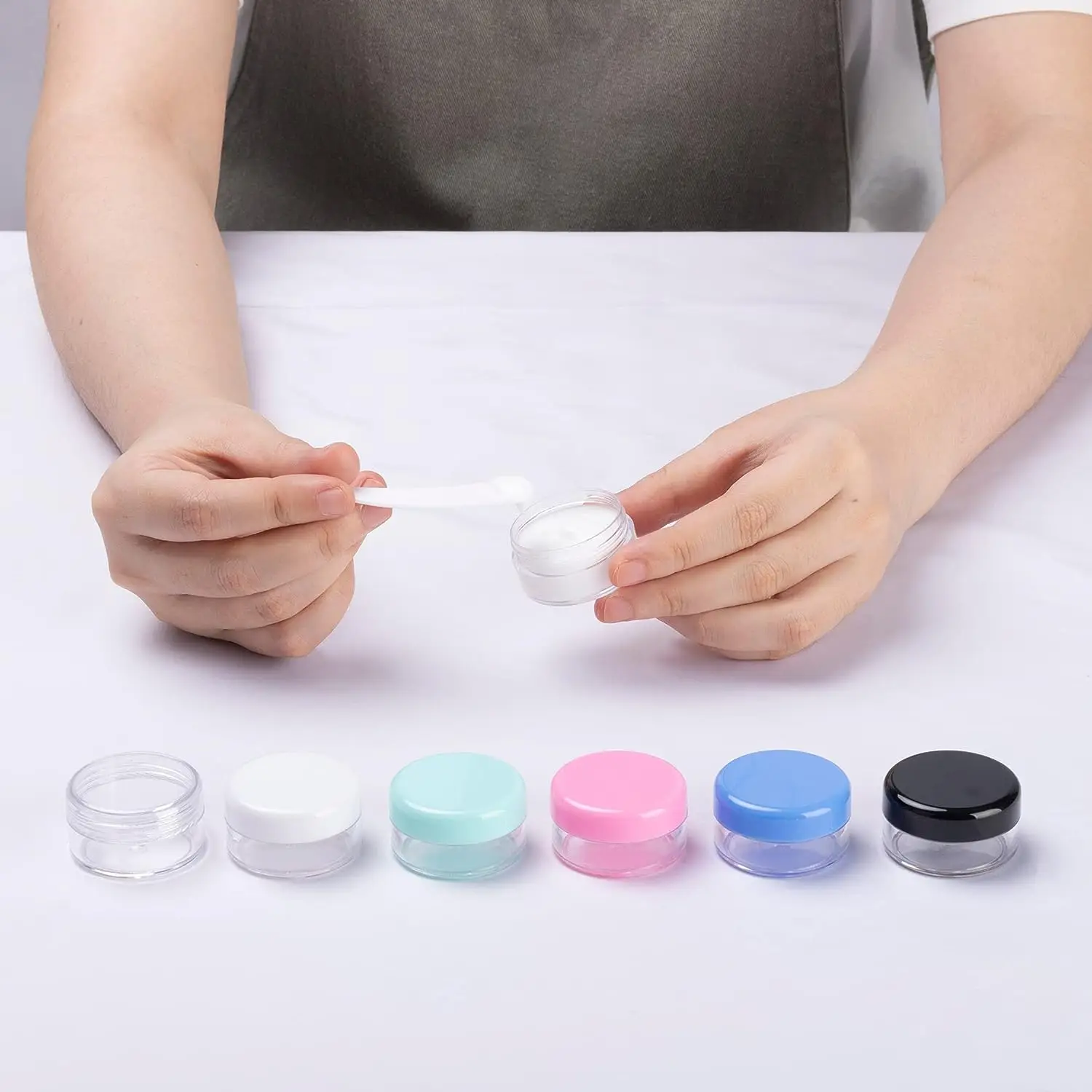 5Pcs 5g-20g Refillable Cosmetic Containers with Lids Empty Cream Sample Jars Pots Bottle For Travel Makeup DIY Jewelry Storage