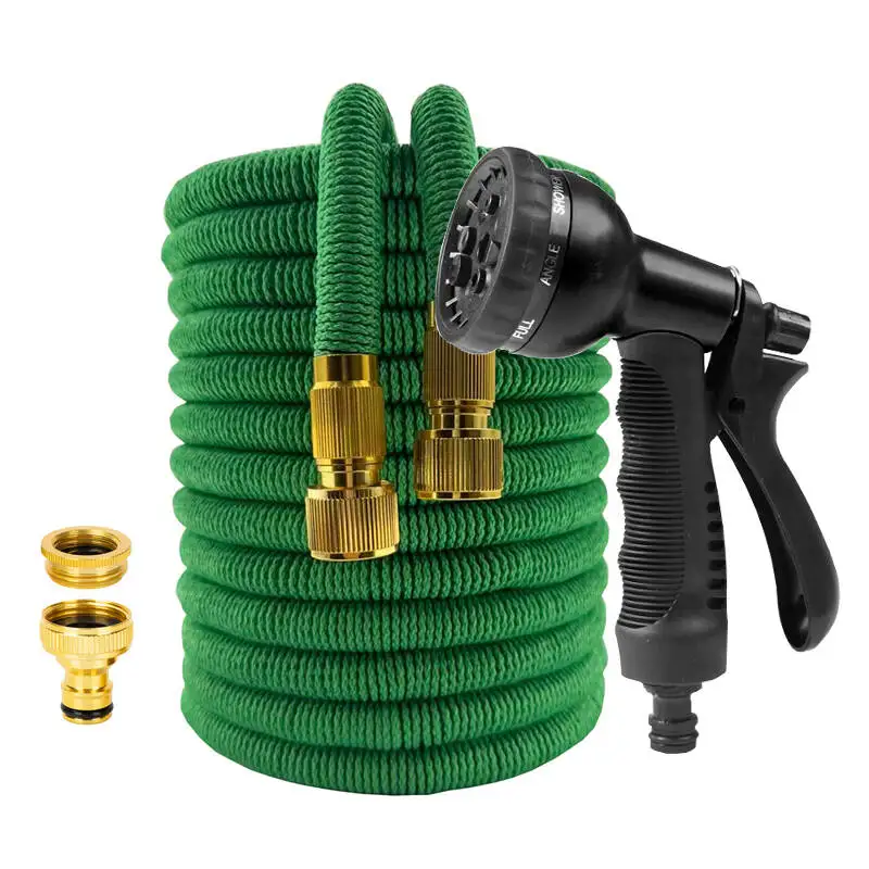 

Garden Water Hose Expandable Double Metal Connector High Pressure Nozzle Magic Water Pipes for Garden Farm Irrigation Car Wash