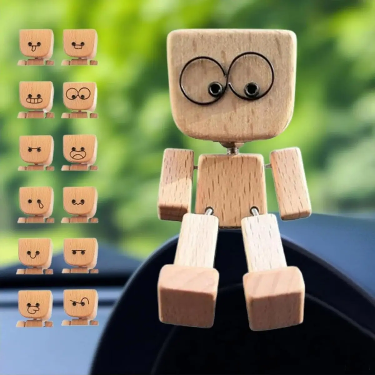 Shaking Feet Wooden Doll Shaking Wooden Man Shaking Wooden Man Figurine for Car Dashboard Handmade Shak Feet Woodens Doll