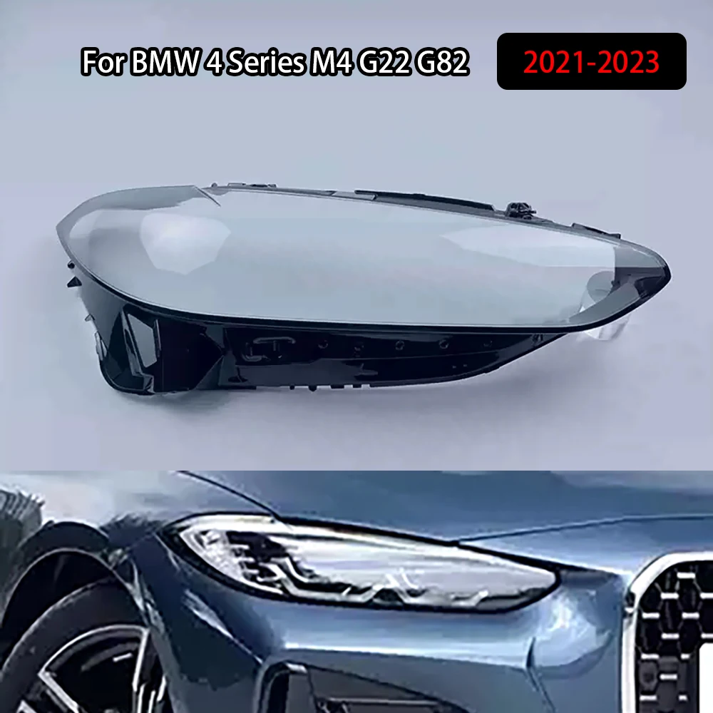 

For BMW 4 Series M4 G22 G82 2021-2023 Front Lampshade Lamp Shell Headlamp Cover Headlight Shade Lens Plexiglass