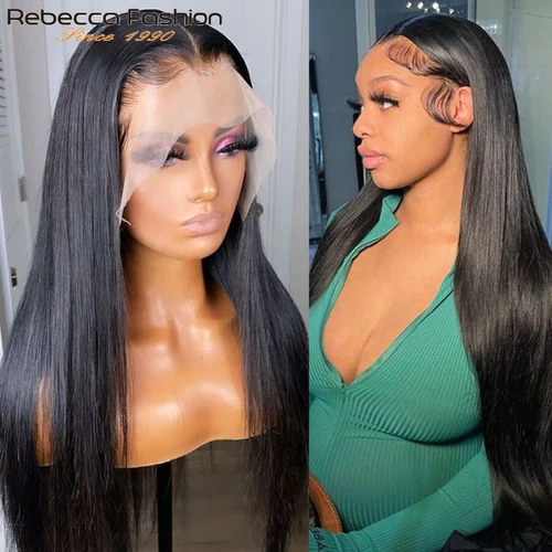 Imagen 2 del producto Pelucas de cabello humano de encaje mongol liso 13*5*1 T para mujeres negras pelucas frontales de encaje de cabello humano transparente liso sedoso Remy