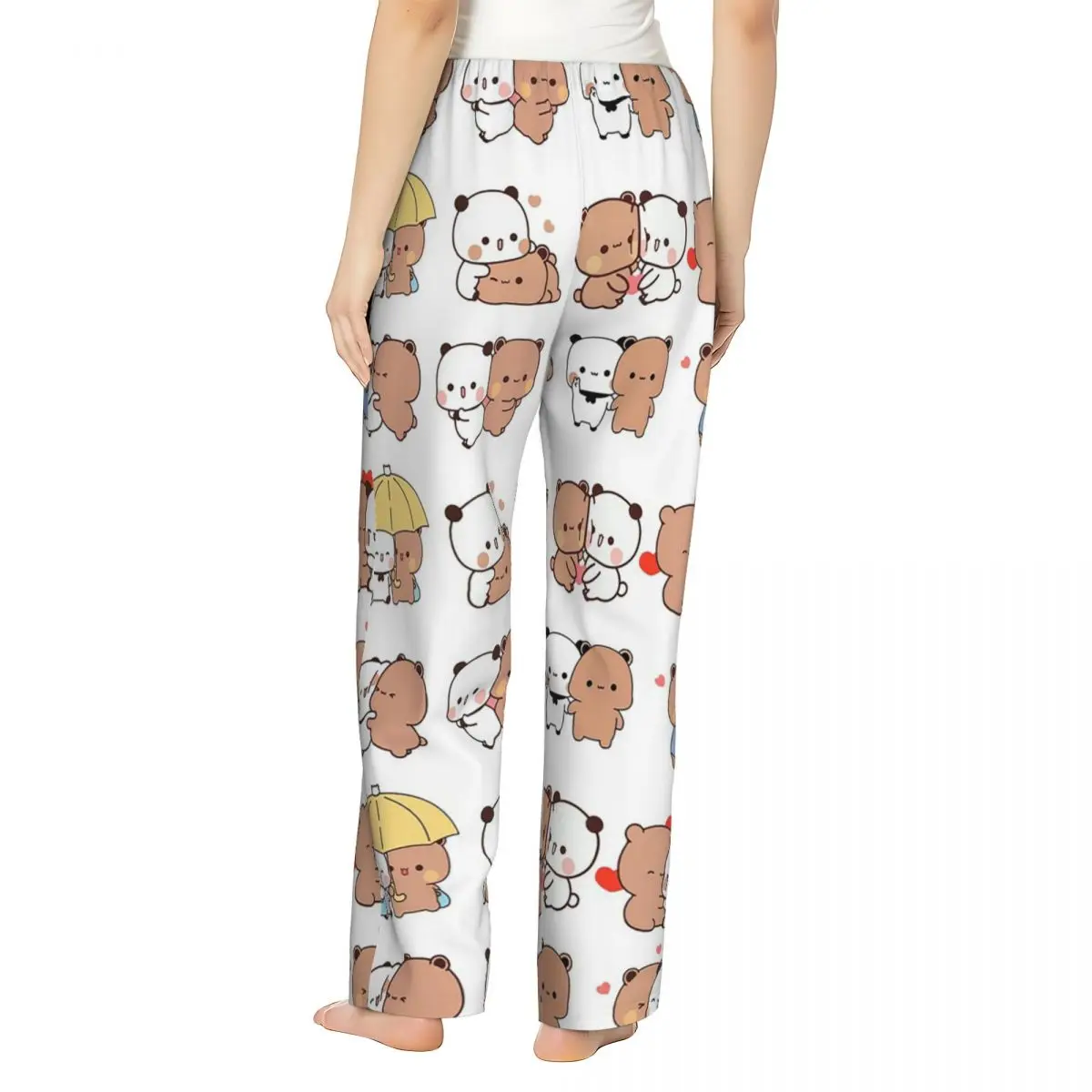 Custom Bubu Dudu Bear And Panda Women Pajama Pants Lounge Sleep Sleepwear Bottoms with Pockets