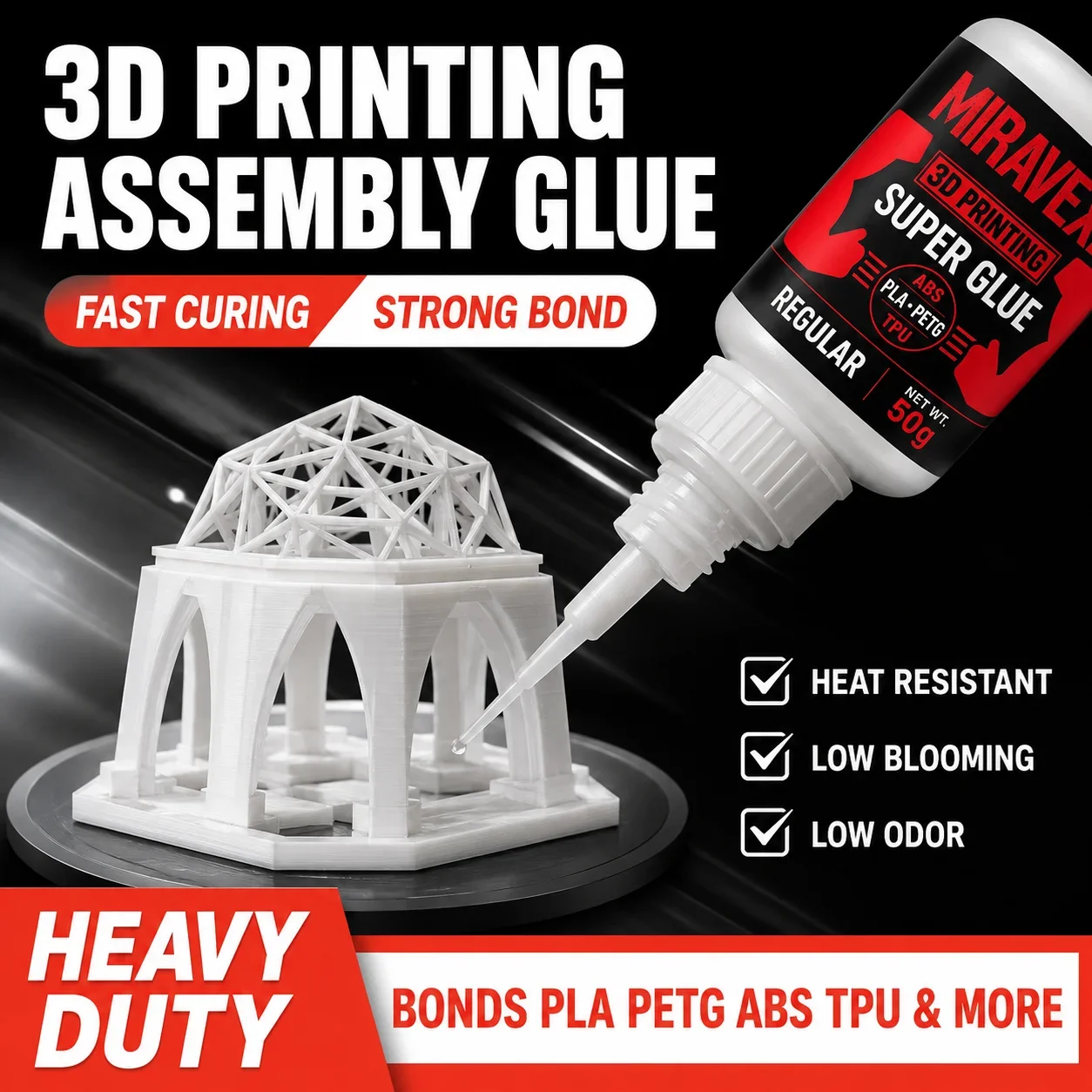 3D-Druck Superkleber Flüssig - PLA ABS PETG TPU Sofortkleber | Vielseitig, präzise Anwendung, für feine Risse, klar – Detail 1