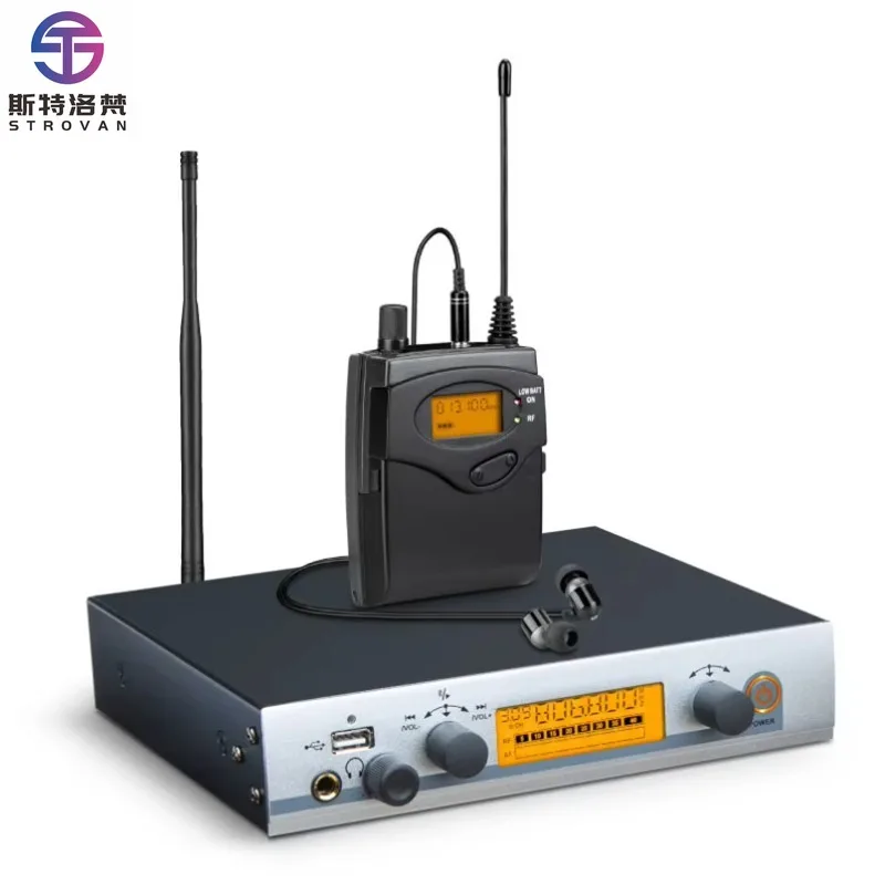 Professional Wireless IEM In-Ear  System Cardioid Polar Pattern FM Modulation Mode Condenser Microphone Made of Metal