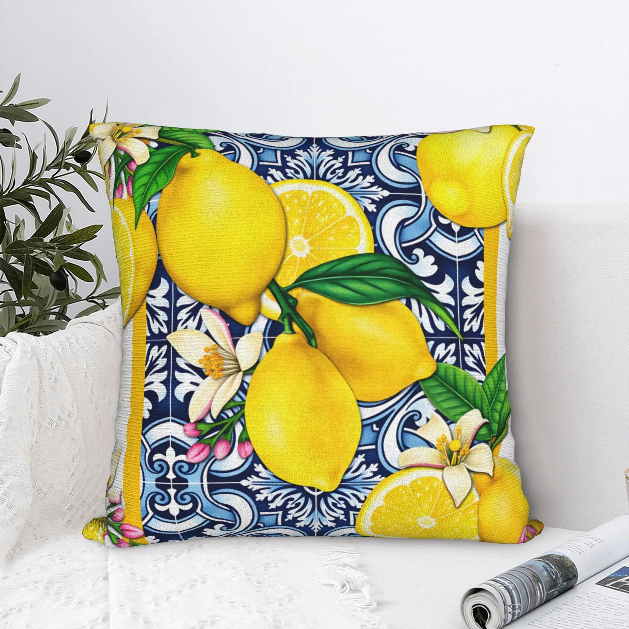 Fruit Lemon Pillow Case  Comfy Pillow Cover Morden Cushion Cover For Sofa Car Home Decor