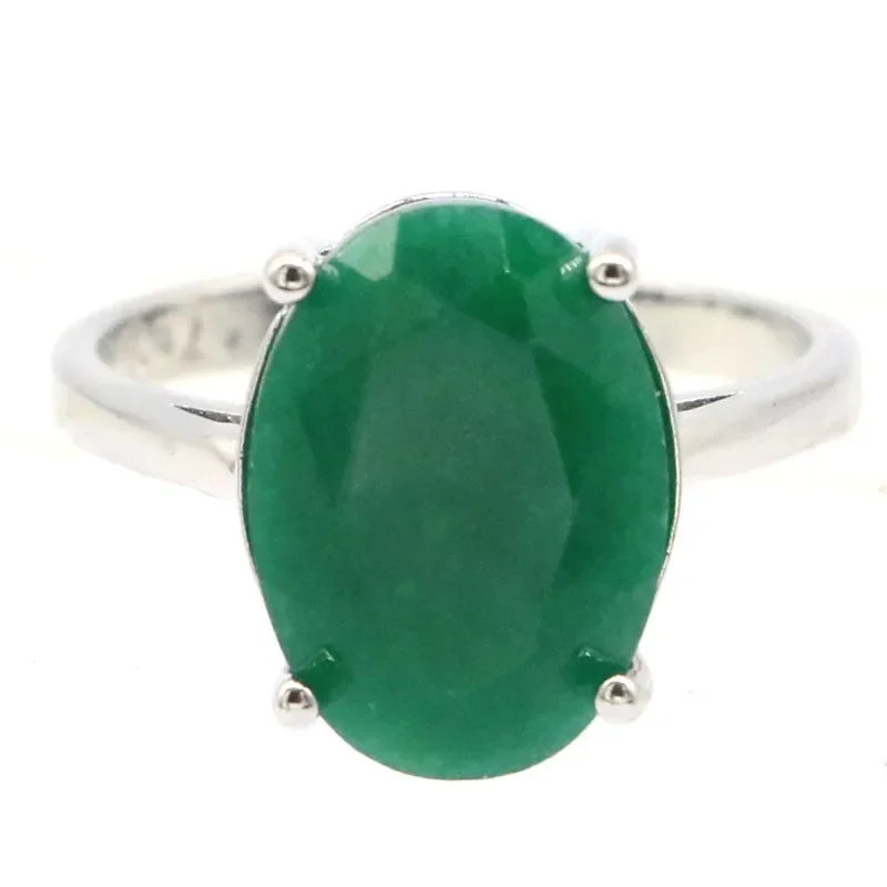 3.6g Customized 925 SOLID STERLING SILVER Rings Real Green Emerald Real Blue Sapphire Red Ruby Many Sizes 5-11 - view 3