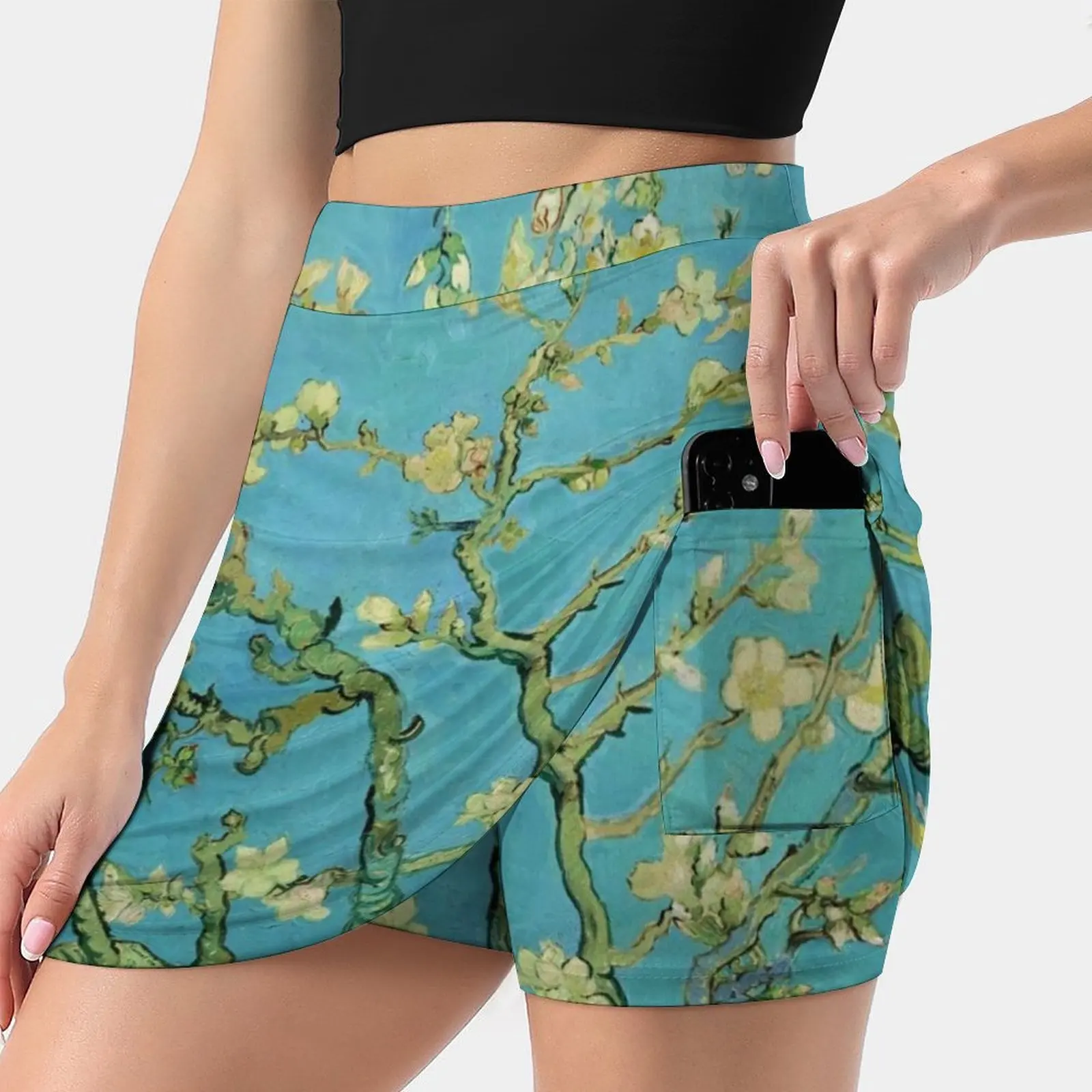 Vincent Van Gogh'S Almond Blossoms On An A-Line Dress And Women's skirt Mini Skirts A Line Skirt With Hide Pocket Vincent Van