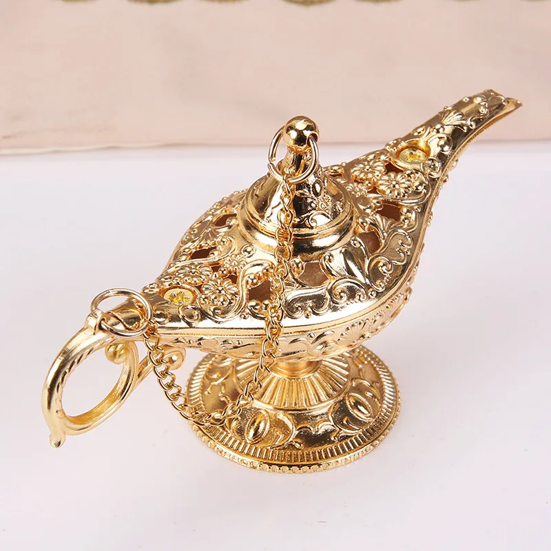 Legend Aladdin Magic Genie Lamp Arabian Nights Wishing Lamp Vintage Tabletop Decor Home Table Decoration Gift Collectable