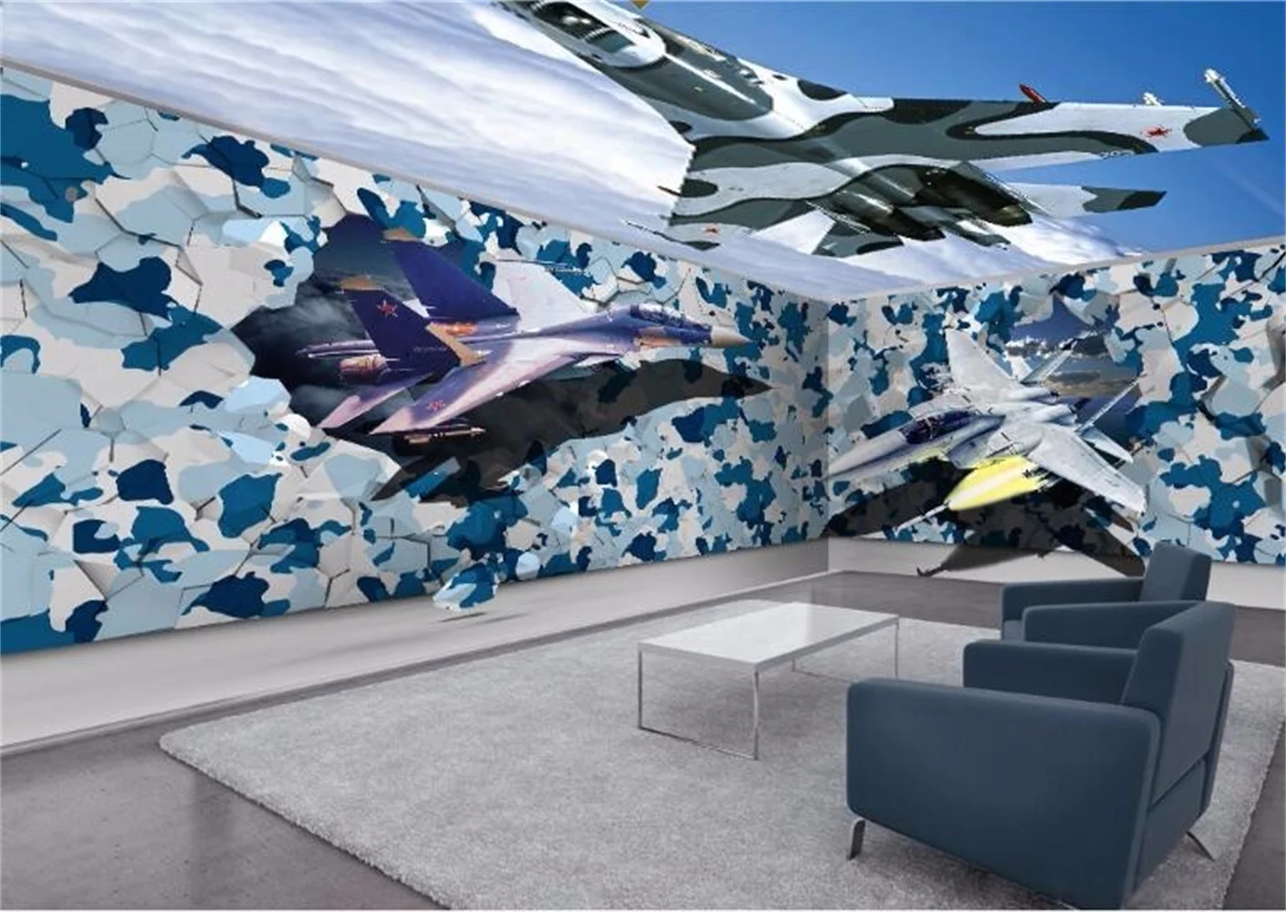 

beibehang Sky Fighter Camouflage 3d flooring photo 3d wallpaper for bedroom living room TV wall painting wall mural wall paper