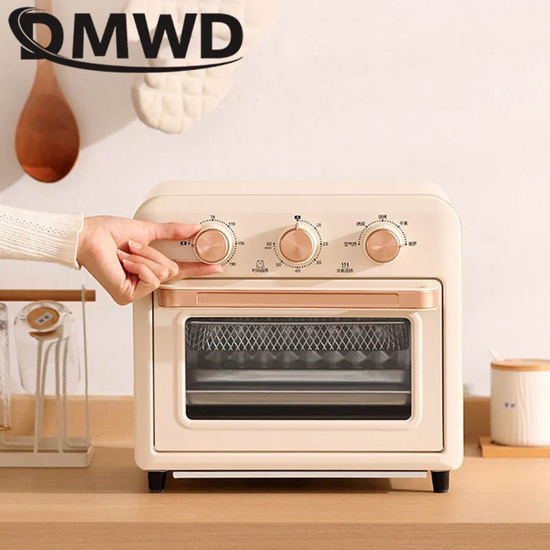 DMWD Household Electric Baking Oven 13L Multifunctional Oil Free Frying Machine French Fries BBQ Cooking Maker Fruit Dryer 220V