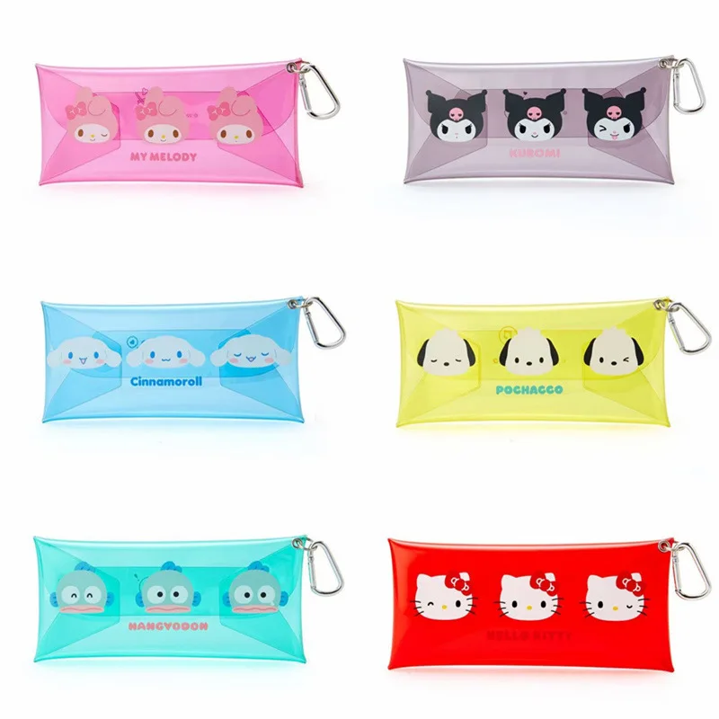 

Косметичка Sanrios из ПВХ Kuromi Hello Kittys Cinnamoroll, кошелек для монет, упаковка для карт, многофункциональная сумка для канцелярских принадлежностей, косметичка