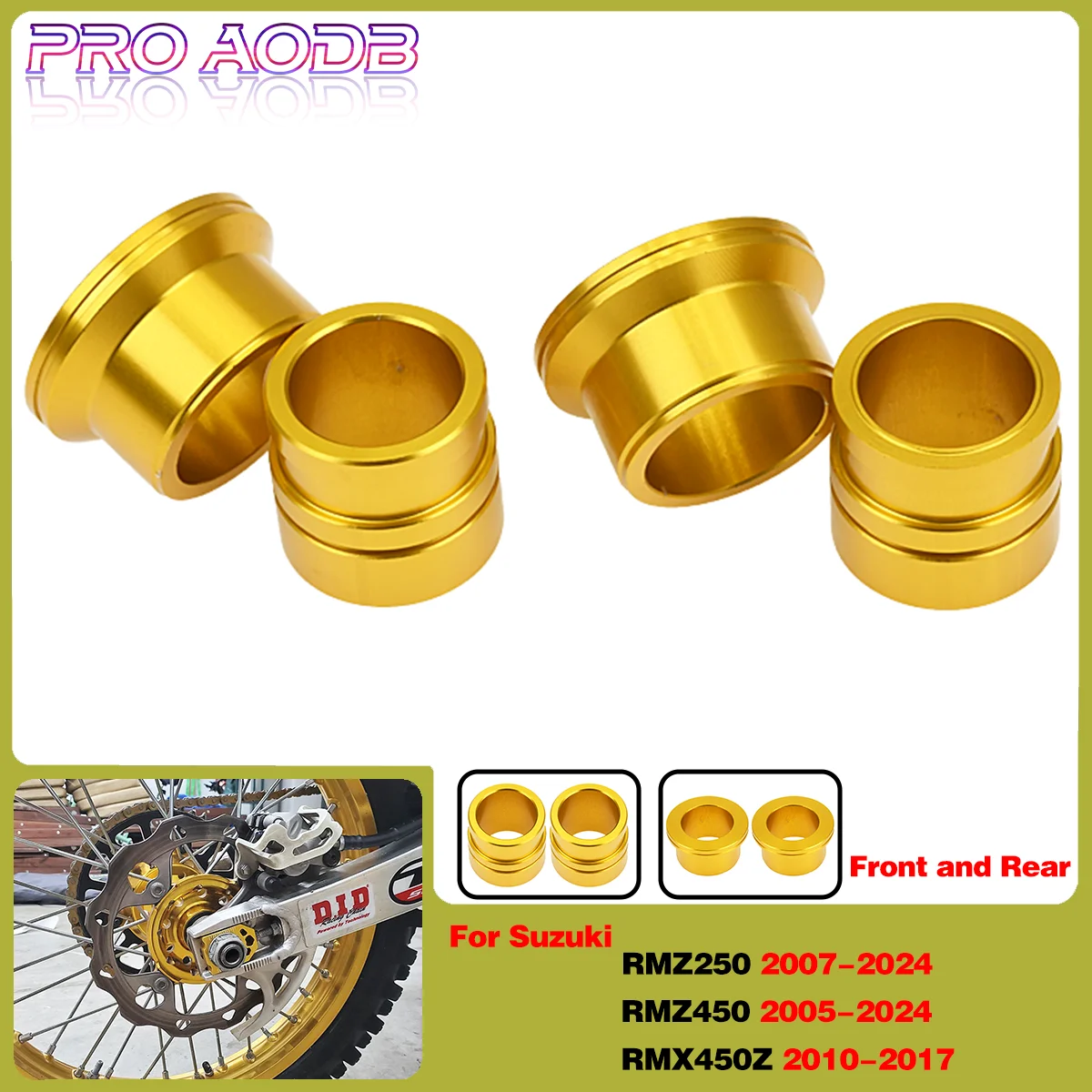 

For Suzuki RMX450Z RMX 450Z RMZ250 RMZ450 RMZ 250 450 CC 2005-2024 Motorcycle CNC Aluminum parts front and rear Wheel Hub Spacer