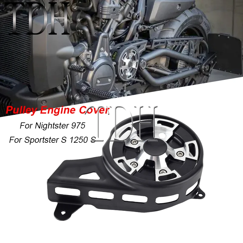 

Motorcycle Front Black Drive Pulley Engine Upper Cover for Harley RH1250S Sportster S 1250 RH975 Nightster 975 2021 2022 2023