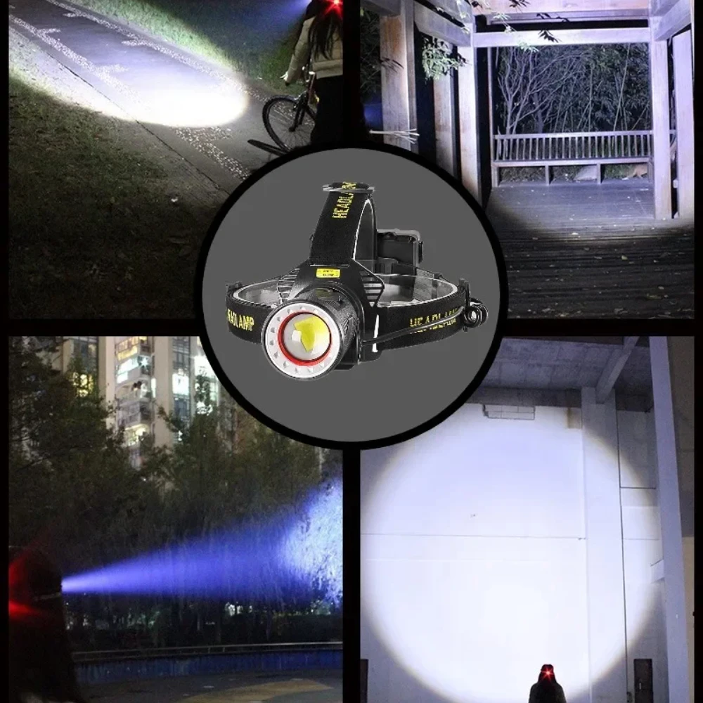2025 Powerful LED Headlight USB Rechargeable LampXHP360/XHP70*3/30W LED Headlamp IR Sensor Waterproof Camping Head Flashlight