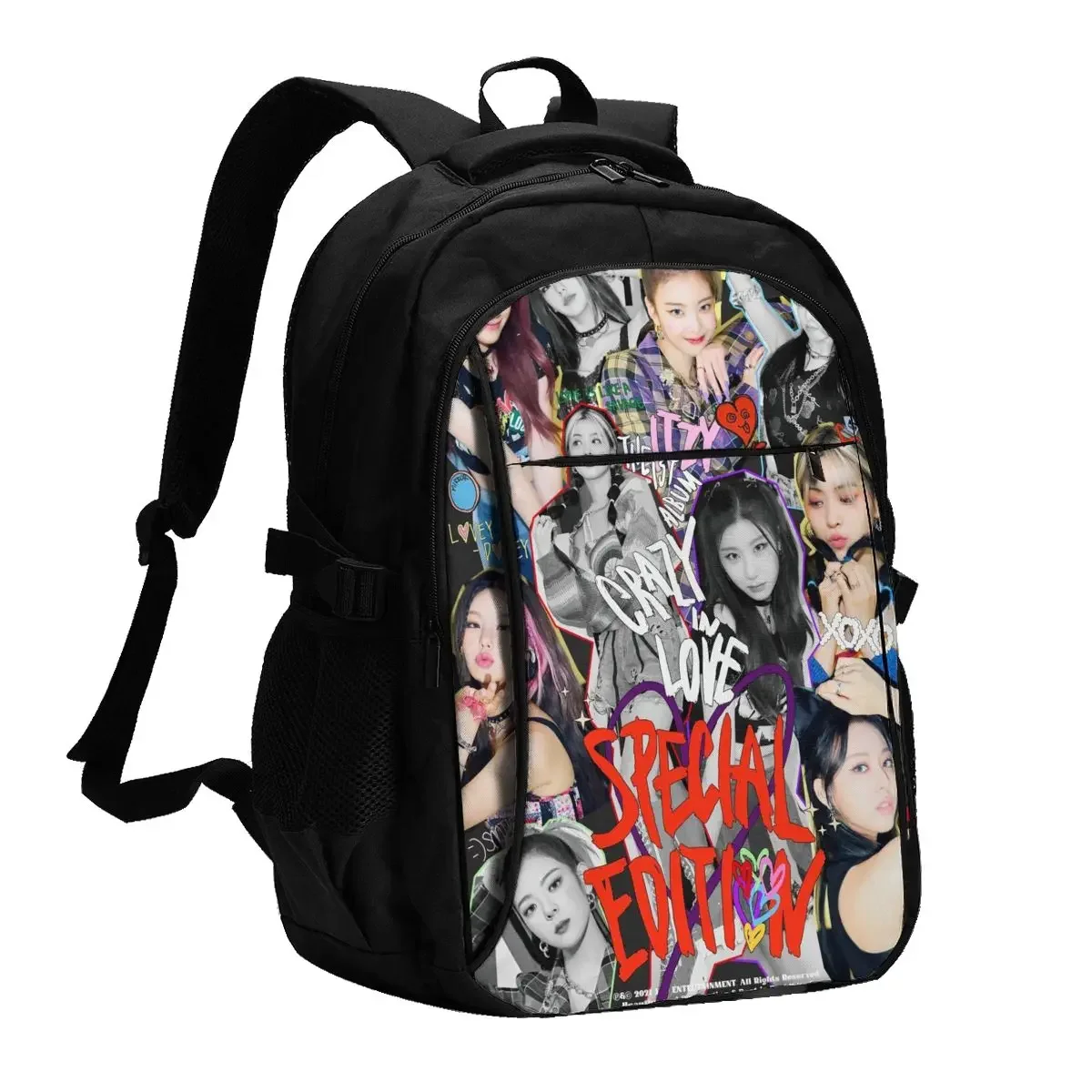 Kpop Group ITZY Travel Laptop Backpack Business Water Resistant Laptop Backpack with USB Charging Port College Bag for Men Women