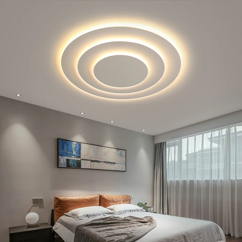 Nordic Corrugated Bedroom Chandeliers Modern Atmosphere Flush Mount Ceiling Light Designer Funiture Living Room Terrace Lamp