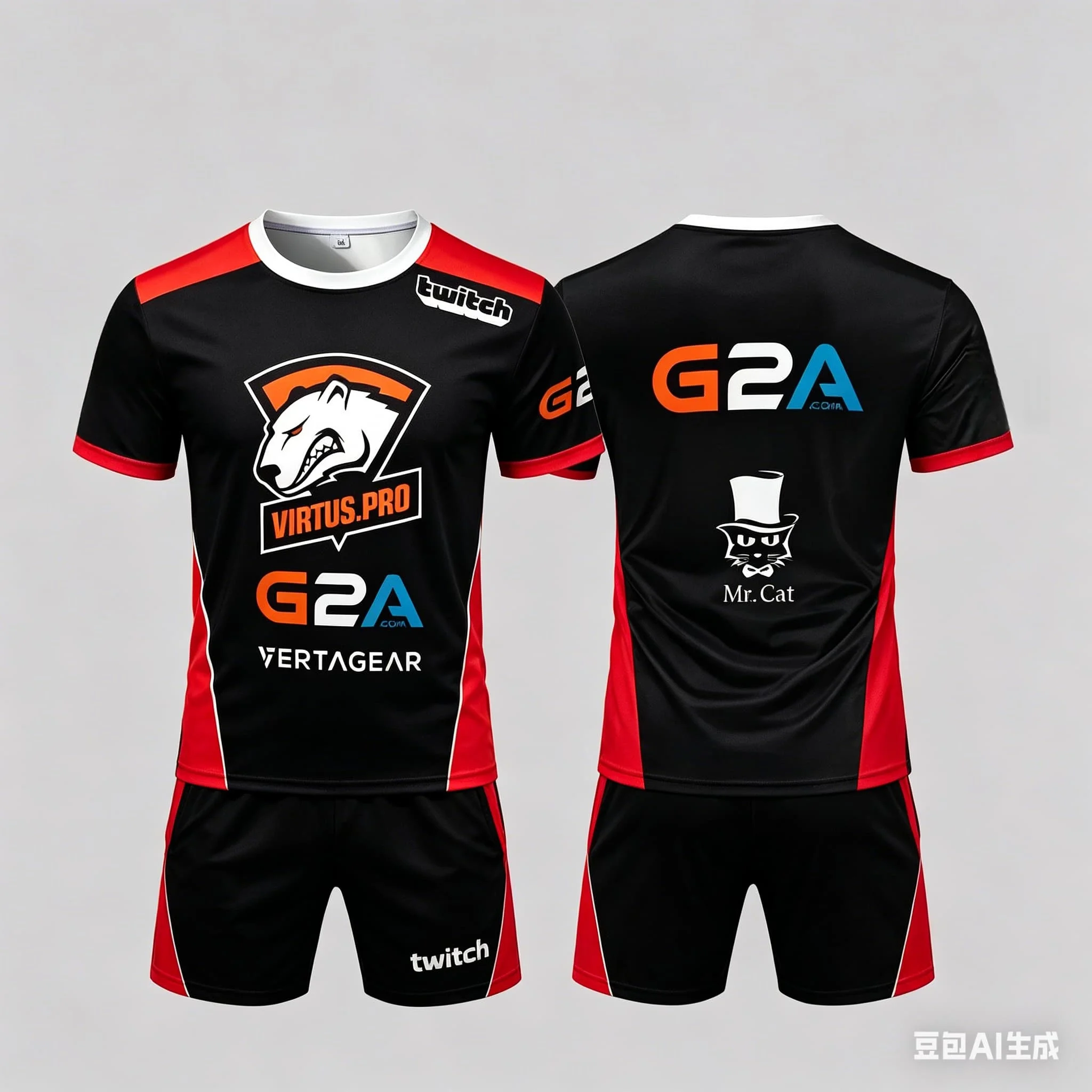 Virtus.Pro Esports Club Uniforms Summer Outdoor Men's Sport Breathable T-Shirt Set Loose Daily Casual Round Neck Clothes