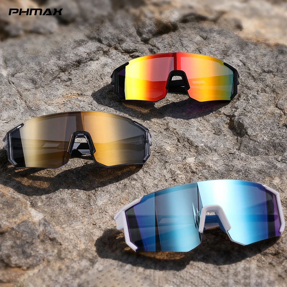 PHMAX Cycling Sunglasses Protect Cycling Glasses Sports Polarized Unisex Bicycle Sunglasses MTB Racing Bike Glasses Eyewear