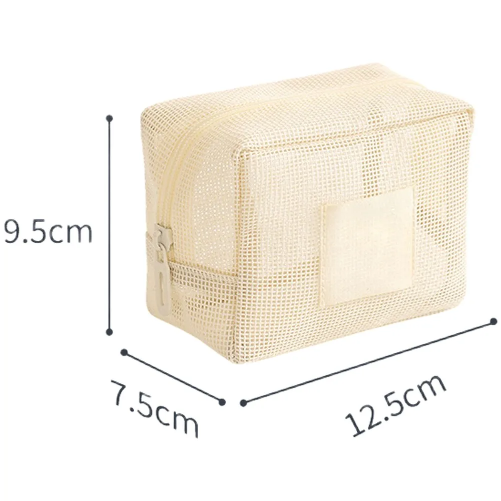 Mesh Toiletry Organizer Bag for Travel with Polyester Construction and Compact Structure Suitable for Purses and Luggage