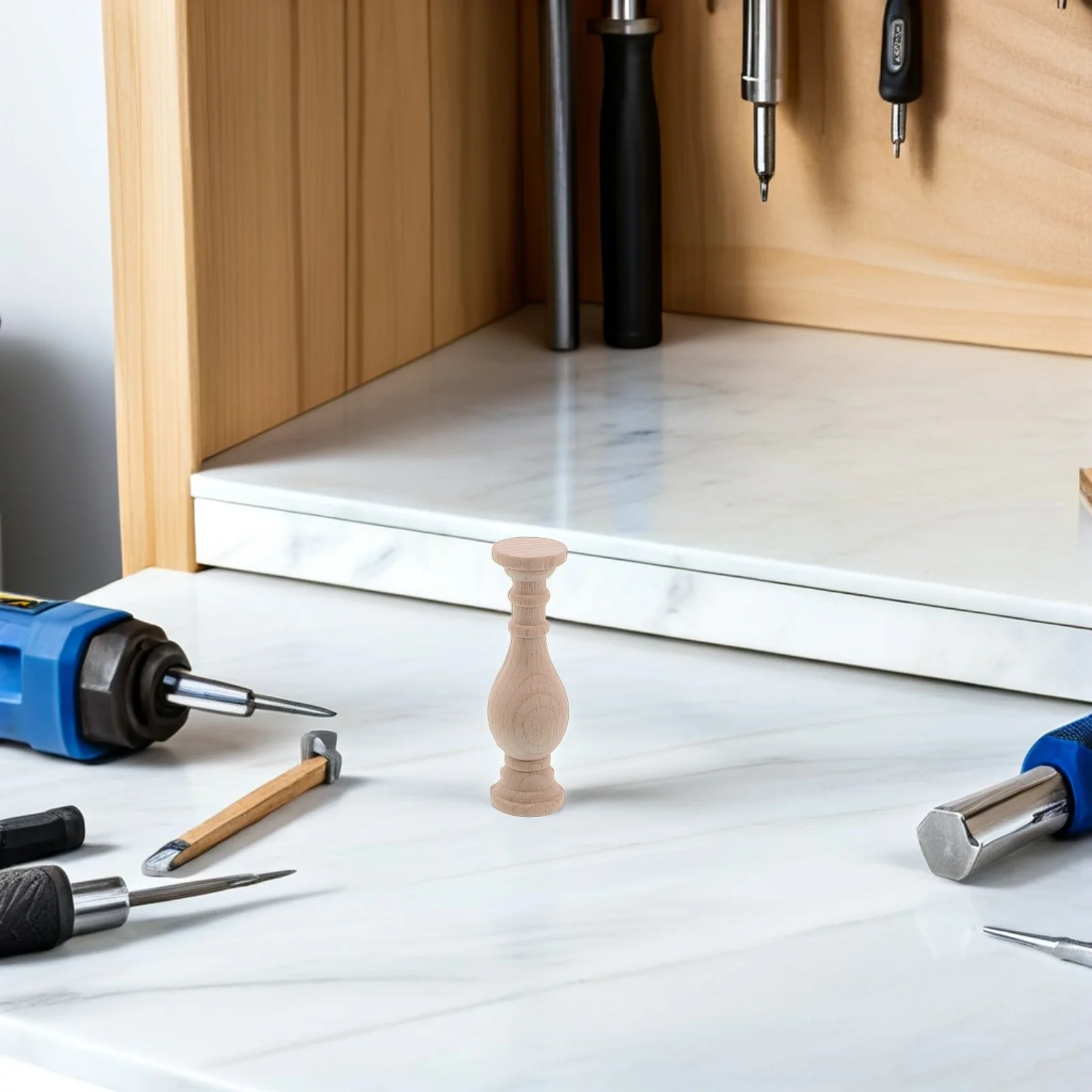 

4Pcs Wooden Spindles Unfinished Wood Balusters for Staircase Furniture Railings 3.89x1.10x1.10 Decorative Chair Spindle