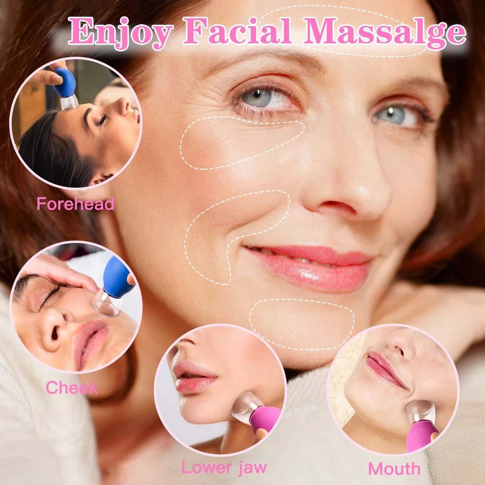 Facial Beauty Cupping Massager Vacuum Cupping Massage Glasses Face Skin Lifting Anti Cellulite Cup Anti-Wrinkle Chineses Therapy