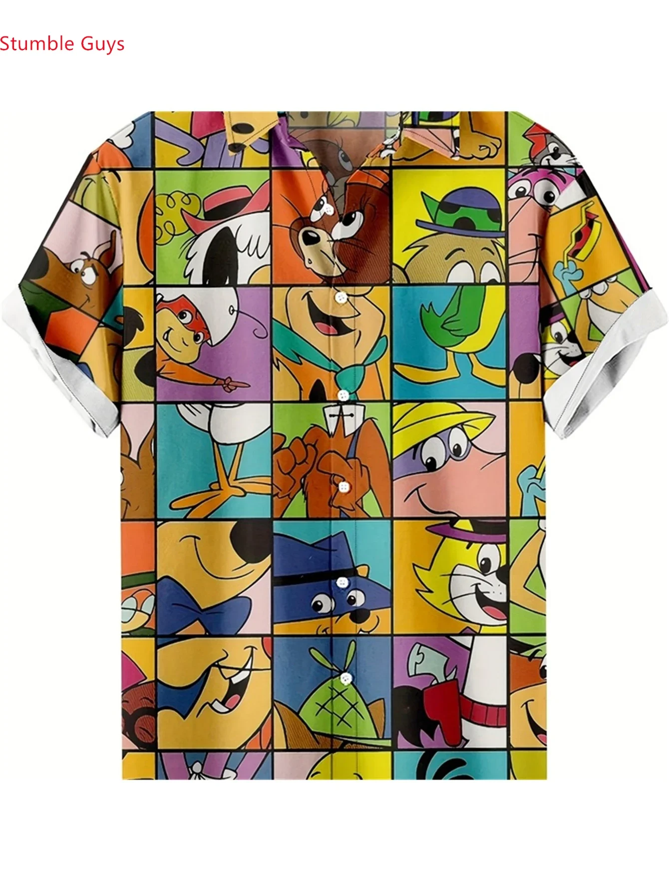 Sommerliches High-Street-Hawaiihemd für Herren mit kräftigem Print, lässiges Kurzarmhemd im modischen Street-Style für Urlaub und Strand