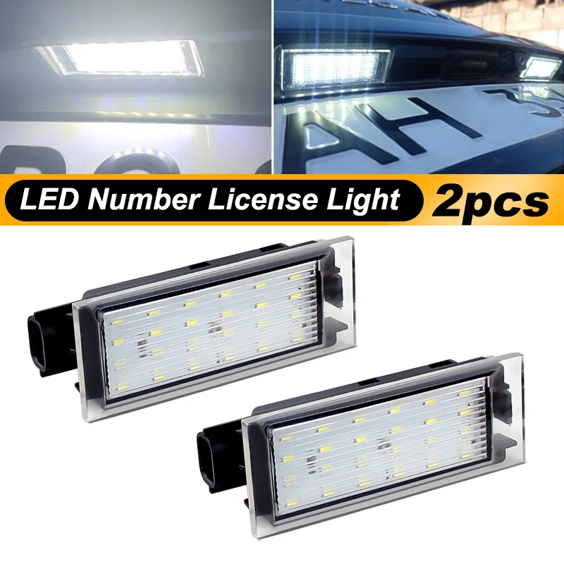 2Pcs For Renault Megane 3 Clio Laguna 2 Twingo Master Vel Satis Car LED Canbus No Error License Plate Lamp OEM: 8200480127