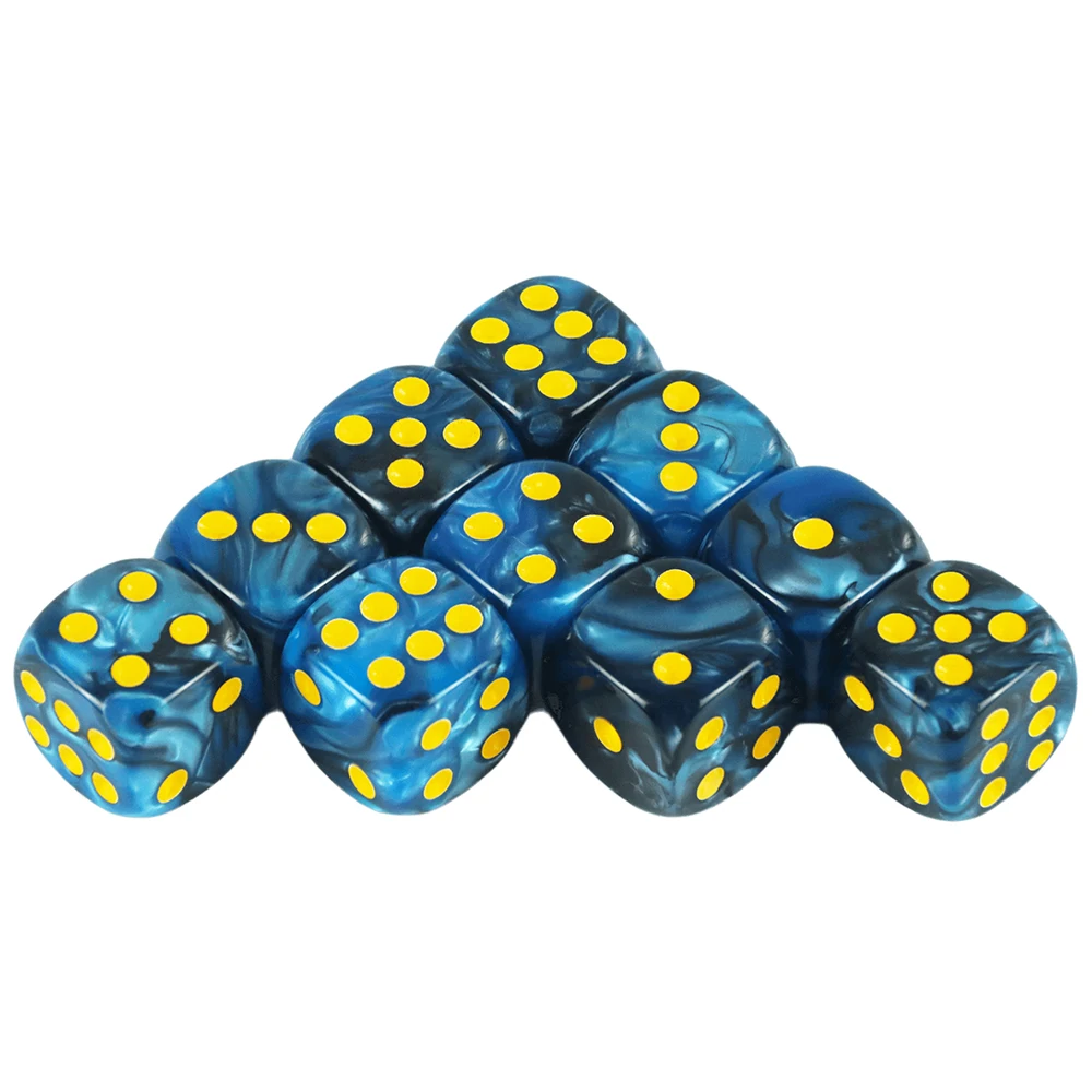 T & G 10 teile/satz von 12mm D6 Gambling Dice mit Gold Standard Dot für Tabletop Spiel