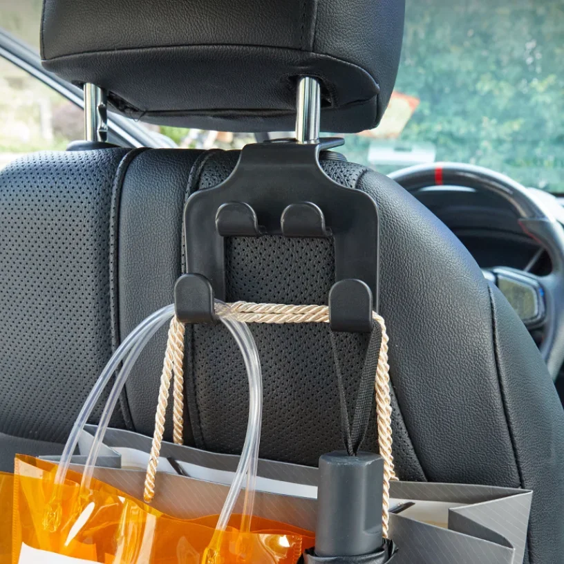 

1/2pcs Multifunctional Car Seat Back Hook Double Head Phone Hanger Headrest Hanging Bag Storage Hanger Car Interior Accessories