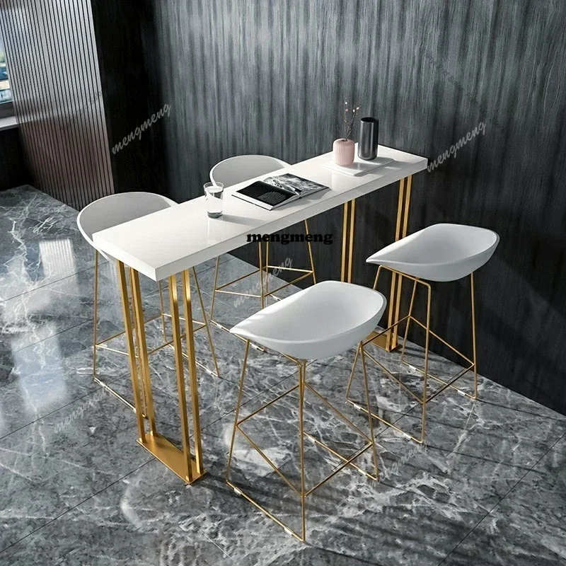 

R Nordic Style Light Luxury Bar Tables Solid Wood Lean Against The Wall Coffee Shop Domestic Bar Tables Side Furniture Mesa 150