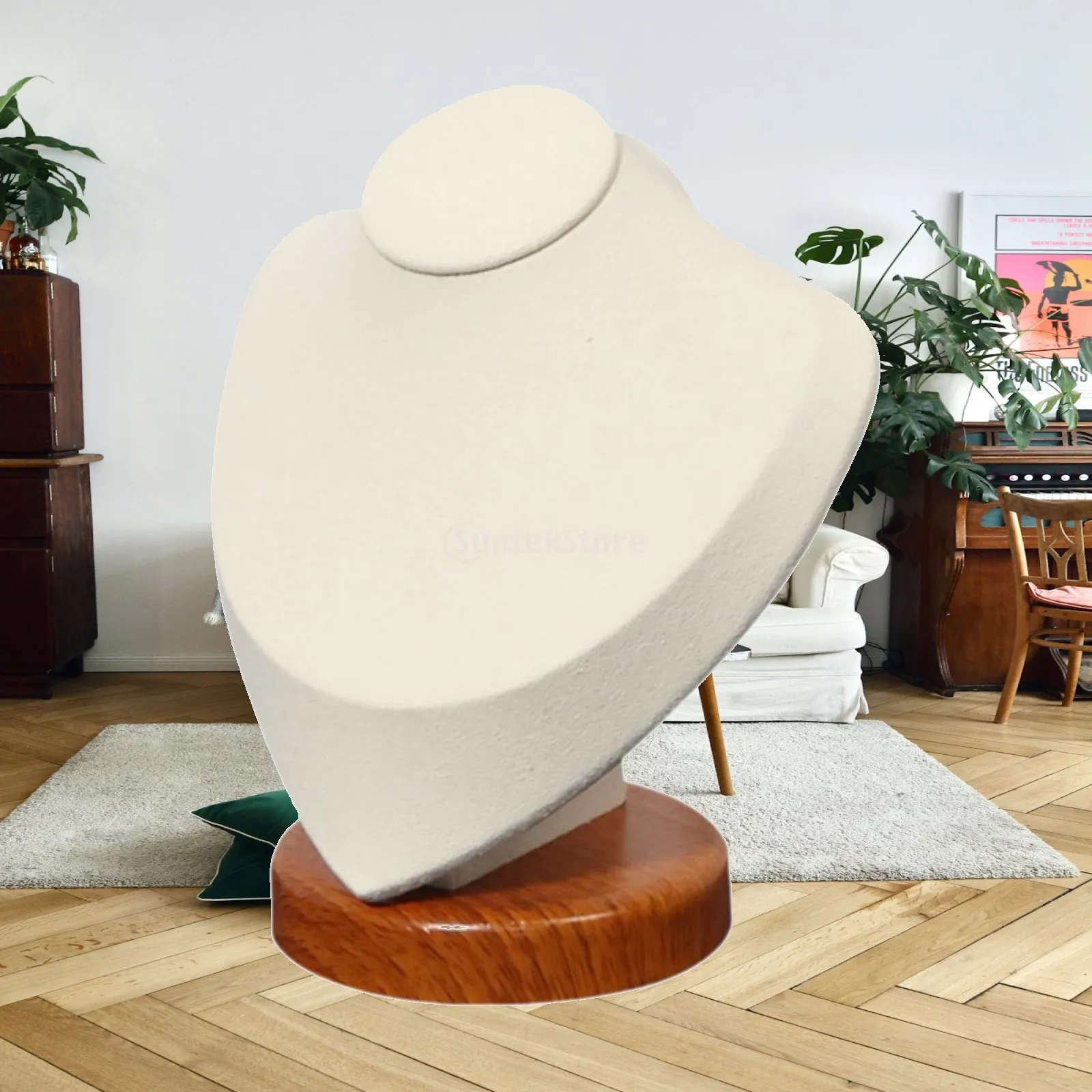 

Display Stand for Necklaces with Mannequin Model and Storage