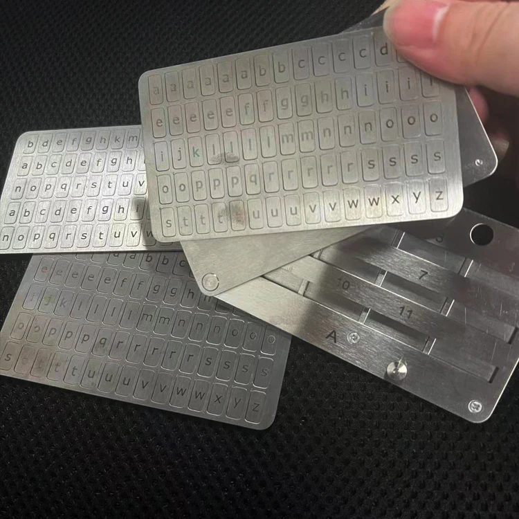 Logo Stainless Steel Crypto Seed Storage Plate 24 Words Mnemonic Backup Metal Plate for Cold Wallet Storage Solution polishing