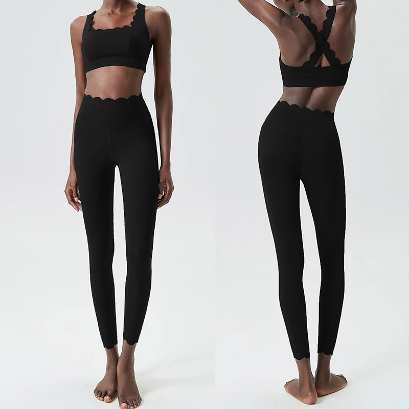 2/3-teiliges Fitness-Yoga-Set für Damen, einfarbig, für Gymnastik und Laufen, dehnbar, weich, atmungsaktiv, schnell trocknend, Sportbekleidung – Detail 23