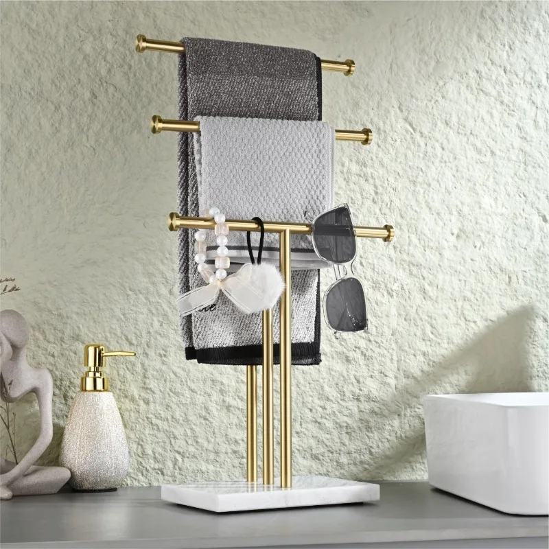 

Stainless steel 304 thickened multi-layer kitchen storage marble floor countertop storage shelf bathroom hanger