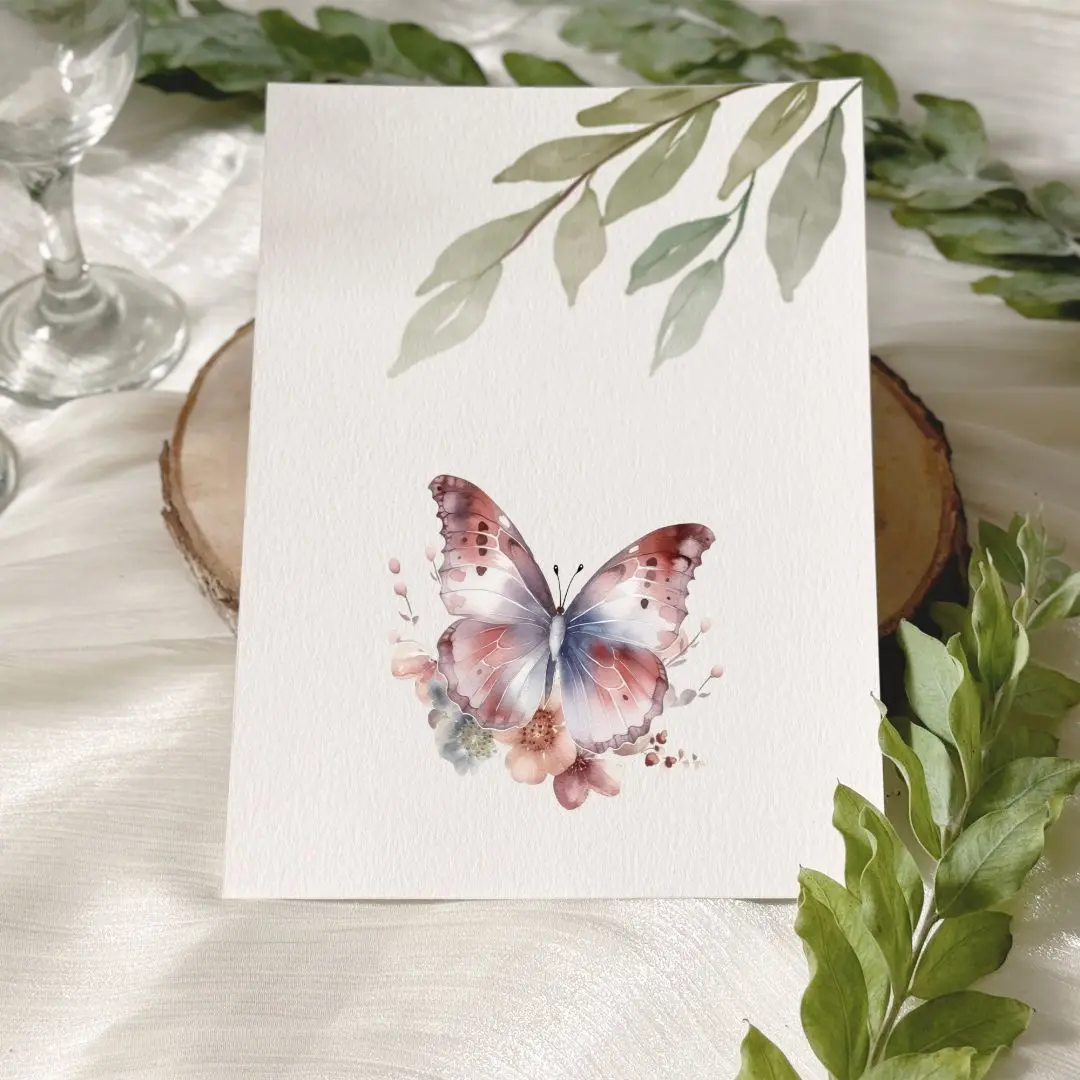 8pcs Watercolor Butterflies UV DTF Cup Stickers, Waterproof Sticker Pack For Decorating Mugs, Cups,DIY Art Supplies