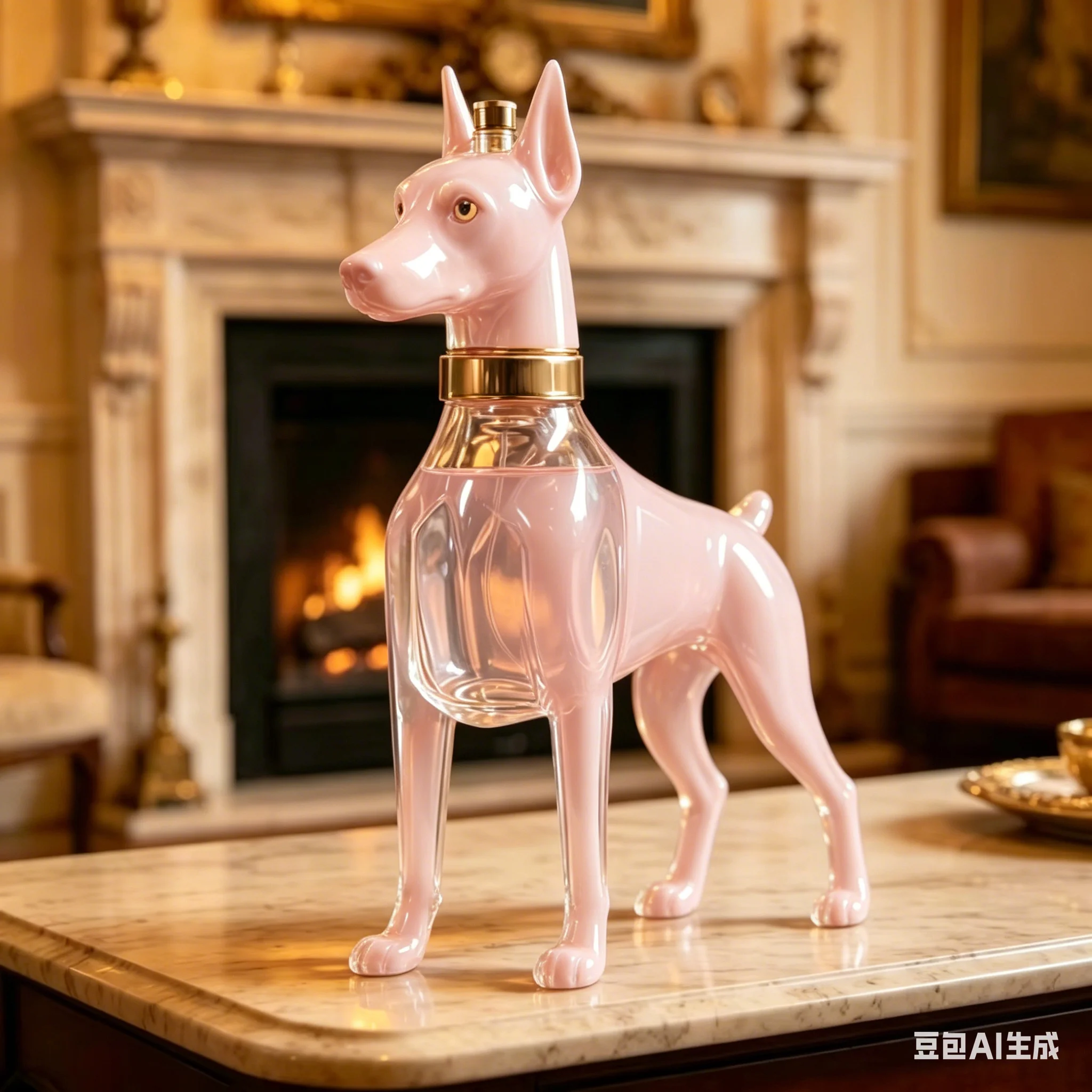 Doberman Shaped Glass Whiskey Decanter, Lead-Free Crystal Liquor Dispenser for Wine, Bourbon,Vodka, Home Bar Decor & Unique Gift