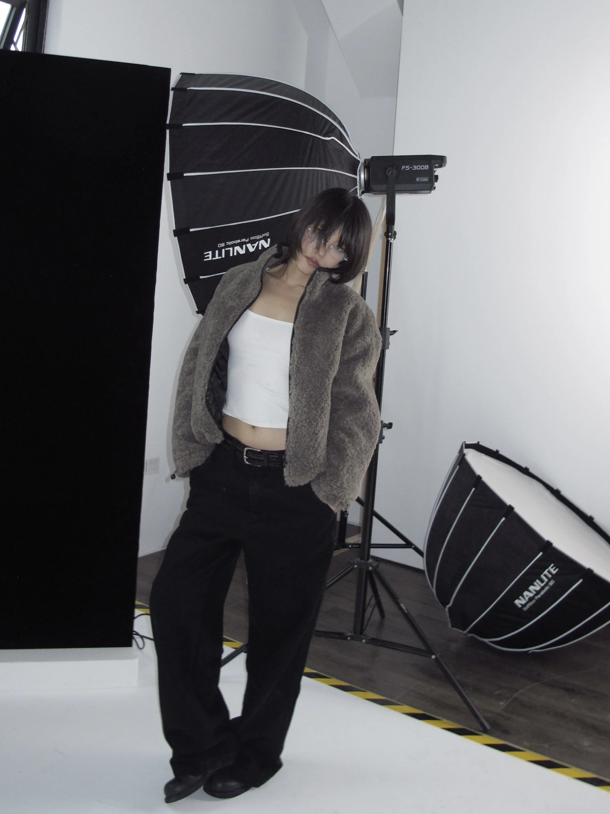 

T Lamb Fur Collar Cotton Jaet Fce Dstring Coats New 2025 Winter Women's Faion Soft Warm Cotton Padded Jaet