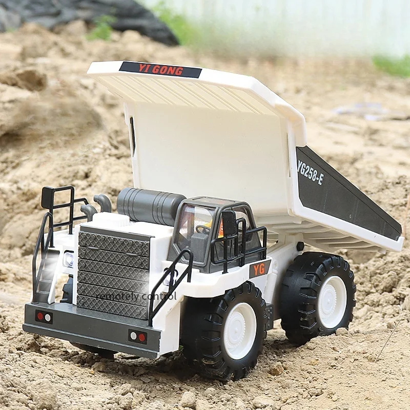 Hot Selling Item Remote Control Car Excavator Alloy Digging Engineering Vehicle Toy Charge Children Toy Vehicles All Around
