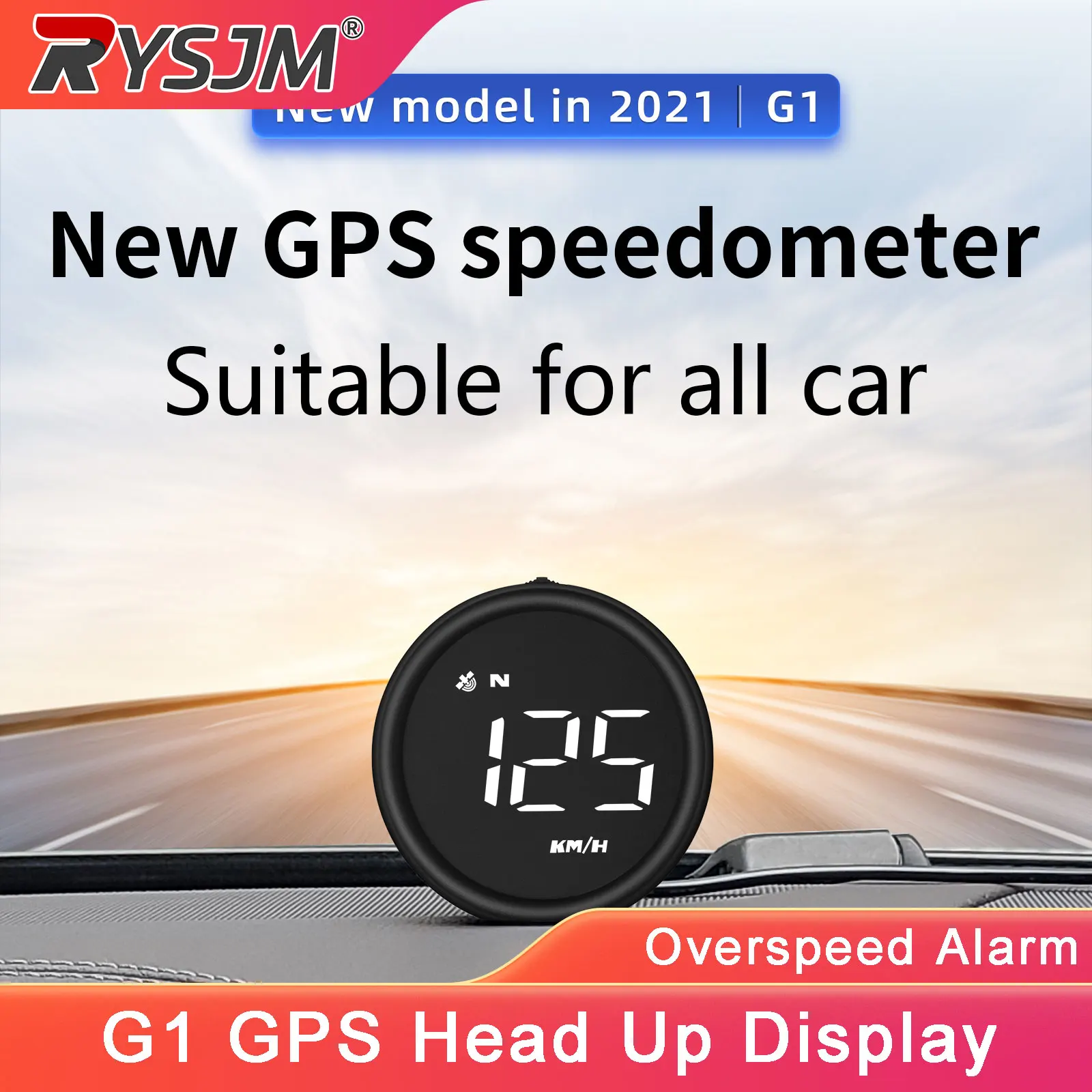 

G1 Car GPS Head Up Display Car Speedometer Digital Meter OverSpeed Fatigue Driving With Alarm Gauge Meter Car Electronic Accesso