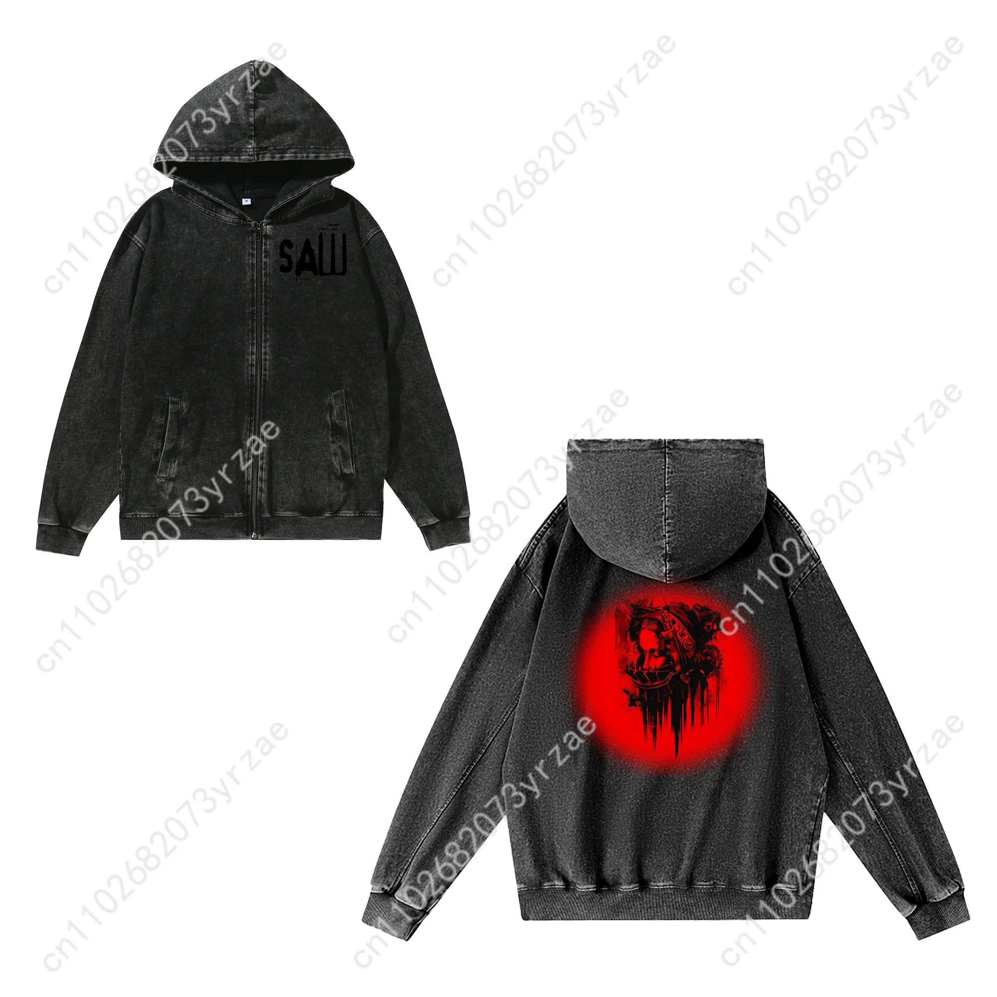 Толстовка на молнии с пилой, мужские и женские толстовки в стиле ретро для подростков, винтажный пуловер, толстовка, модная повседневная куртка на молнии на заказ