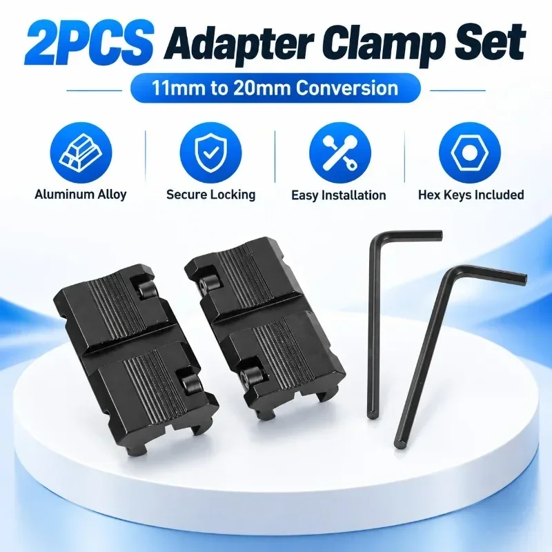 2Pcs Dovetail Ring Fixture Set 3/8 To 7/8 Small Clamp 11mm-20mm Adapter Bracket Track Mount Fixture
