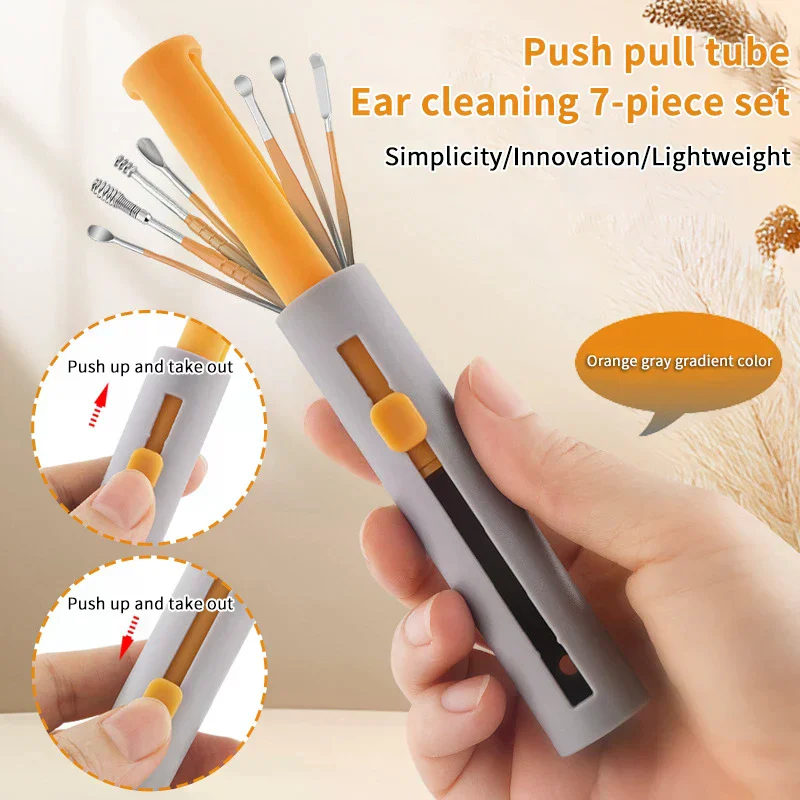 

7Pcs Earwax Removal Kit with Spiral Earpick And Ear Curette Stainless Steel Ear Care Tool for Home Use