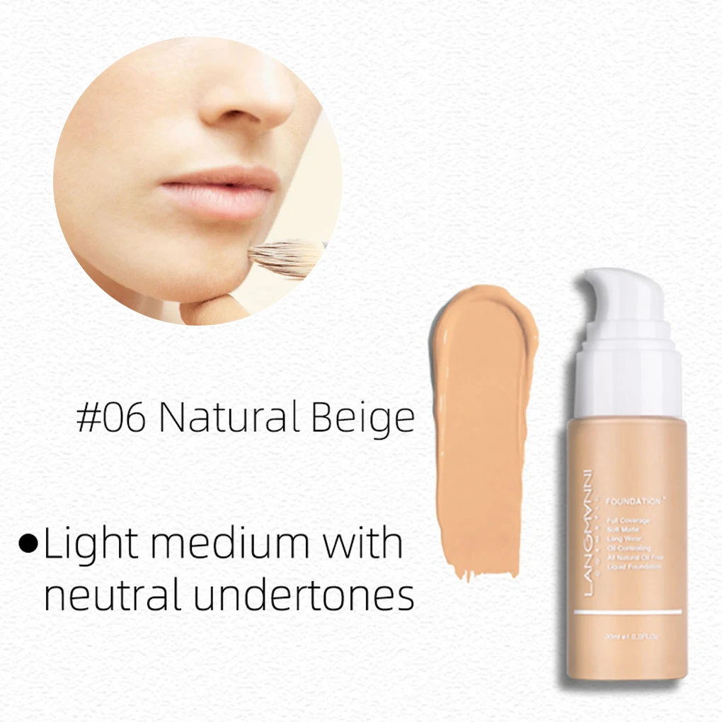 Makeup Foundation Liquid Matte Oil Control Concealer Brighten Skin Color Waterproof Sweatproof Cosmetic Type 2