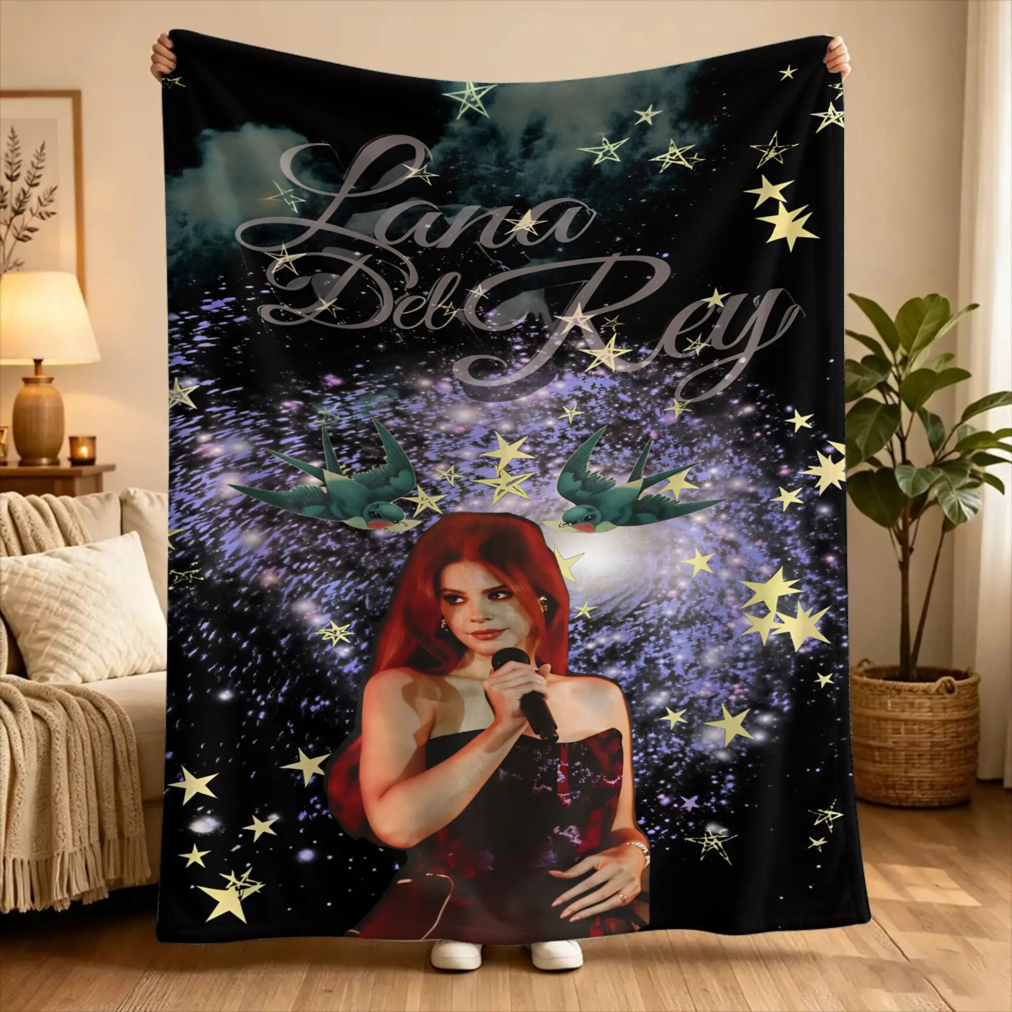 Lana Del Rey Singer Lizzy Grant  Blankets  Travel Flannel Throw Blanket For Home Decor Warm Soft Customized Quality Bedspread