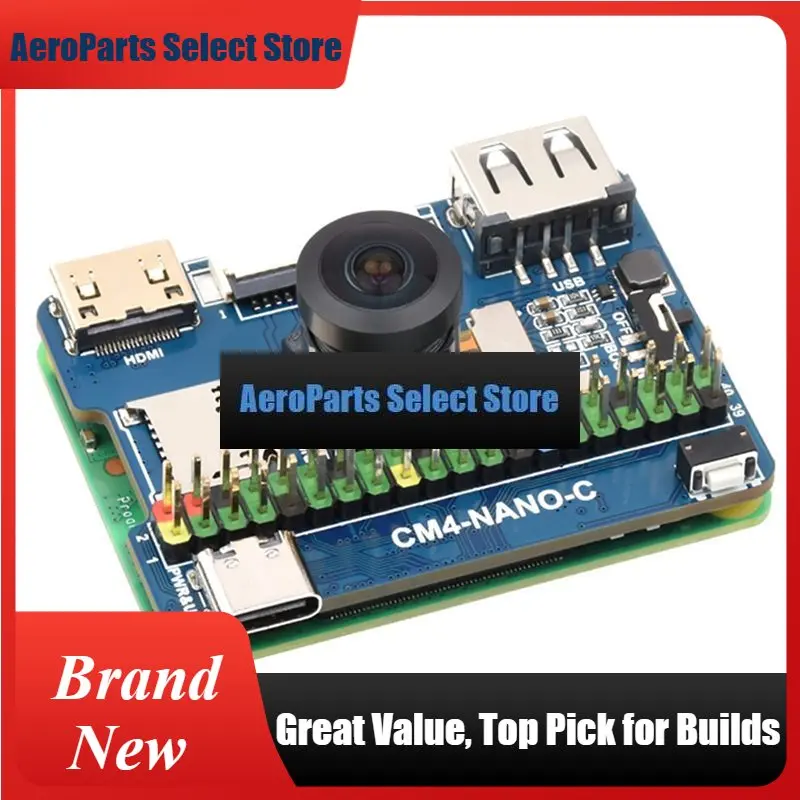 AeroPartsA77P-Compact IO Expansion Nano Base Board(CM4-NANO-C) For Raspberry Pi Compute Module Onboard 8MP Camera And AI Project