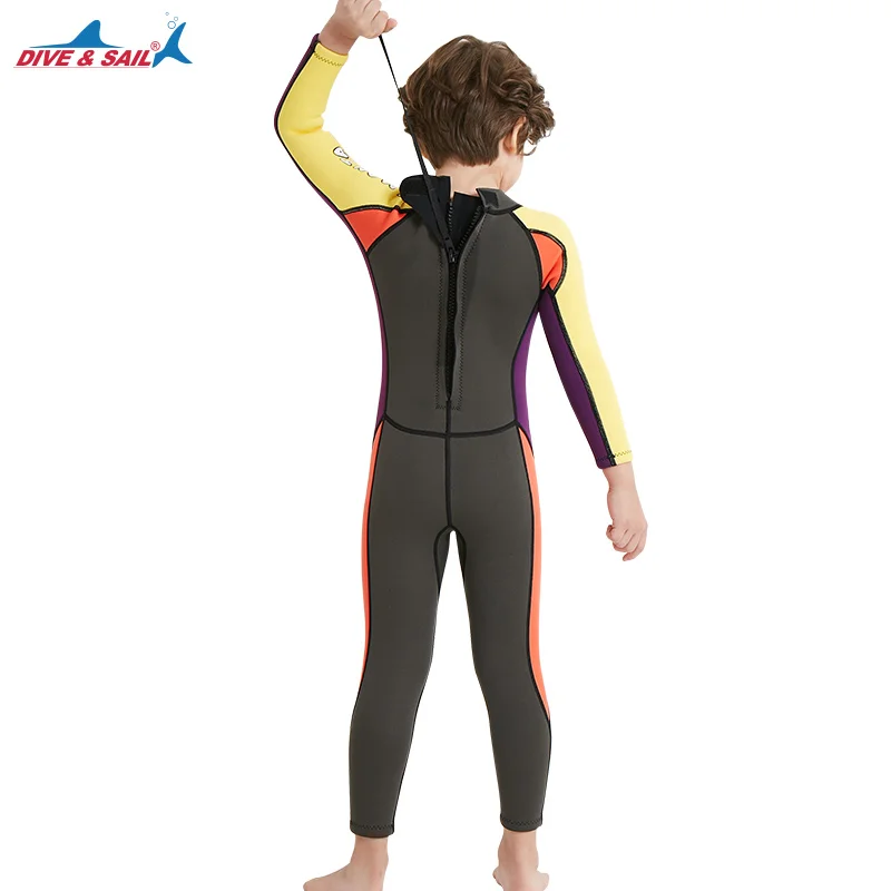 Children's Diving Suit Warm Swimsuit 2.5MM One-Piece Kids Wetsuit Long Sleeve Cold Snorkeling Surf Jellyfish Clothing Swimsuit